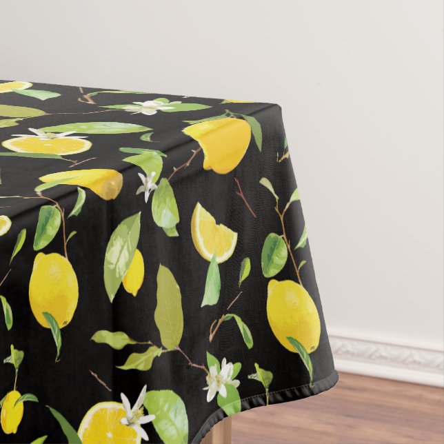 Nappe Aquarelle Citron et Feuille (In Situ)