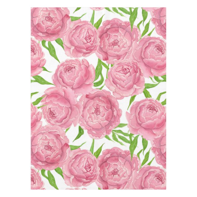 Nappe Aquarelle de pivoines roses (Devant)