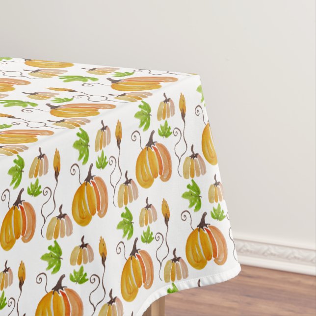 Nappe Aquarelle de Thanksgiving Citrouilles (In Situ)