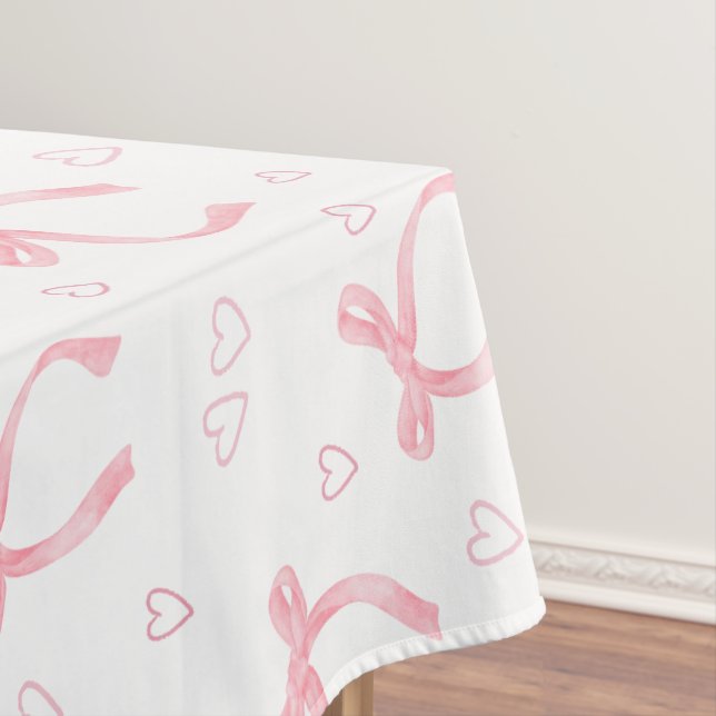 Nappe Aquarelle de vaches roses avec coeur (In Situ)