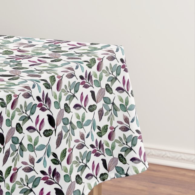 Nappe Aquarelle de verdure fleurie Motif sans couture (In Situ)