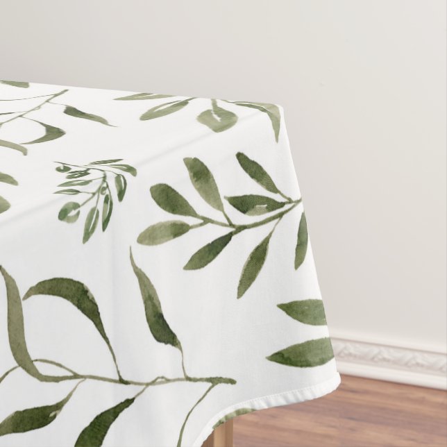 Nappe Aquarelle Eucalyptus Motif Feuille (In Situ)