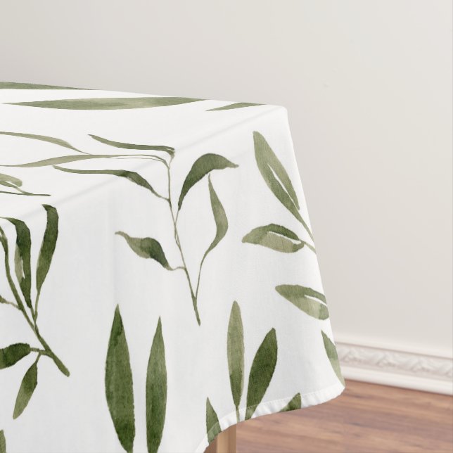 Nappe Aquarelle Eucalyptus Motif Feuille  (In Situ)