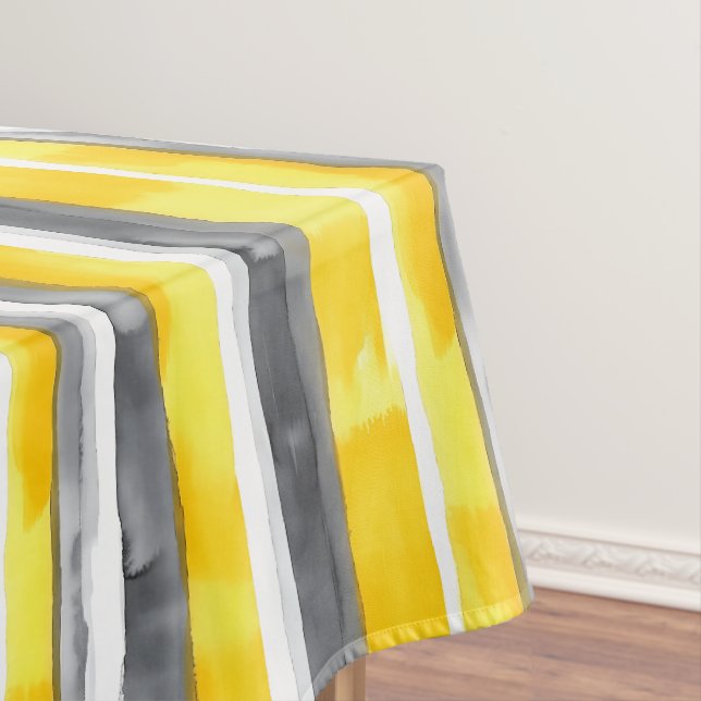 Nappe Aquarelle gris jaune blanc rayé (In Situ)