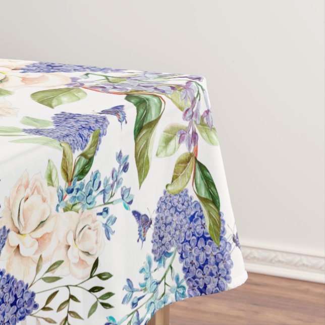 Nappe Aquarelle Hydrangea & Fleurs Roses (In Situ)