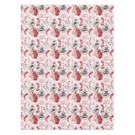 Nappe Aquarelle Japonaise Pagode Lotus Koi Poisson