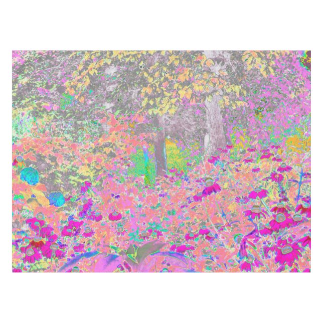 Nappe Aquarelle Jardin lever de soleil avec fleurs viole (Devant (Horizontal))
