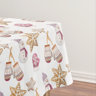 Nappe Aquarelle mignonne Glowes d'hiver Cookies de moton