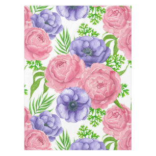 Nappe Aquarelle motif avec des fleurs de pivoine et d'an