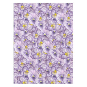 Nappe Aquarelle motif floral avec panneaux violets