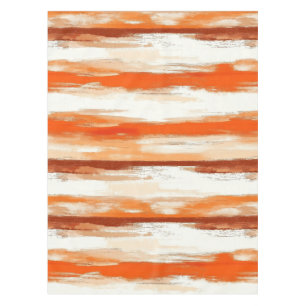 Nappe Aquarelle rayée dans les tons café et orange