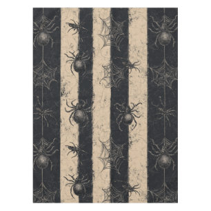 Nappe Araignée gothique et Motif d'Halloween rayé sur le