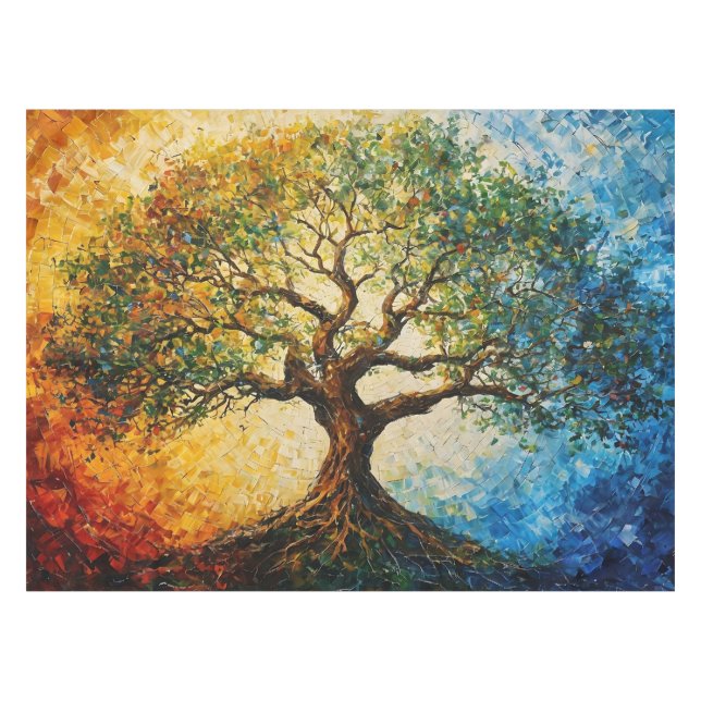 Nappe Arbre de connaissances - Peinture à l'huile (Devant (Horizontal))