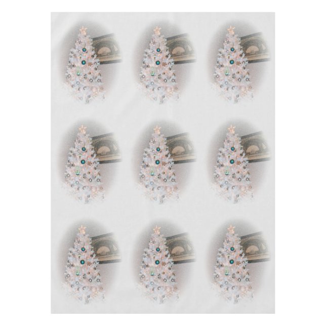 Nappe arbre de Noël blanc d'hiver moderne (Devant)