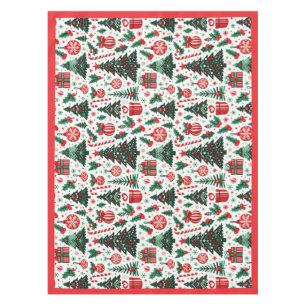 Nappe Arbre de Noël, cadeaux, sucre de canne