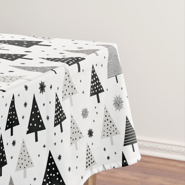 Nappe Arbre de Noël noir, blanc et gris Motif (In Situ)