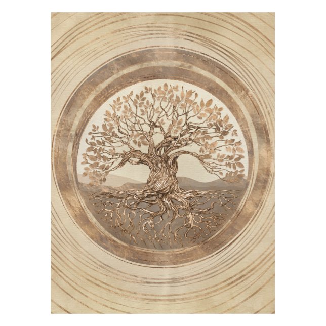 Nappe Arbre de vie - Yggdrasil Pastel Gold (Devant)