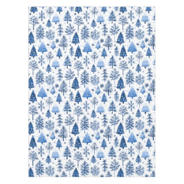 Nappe Arbre d'hiver blanc et bleu Whimsical et flocon de