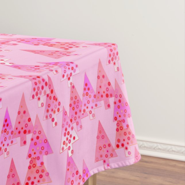 Nappe Arbres de Noël à fleurs modernes, rose pastel (In Situ)