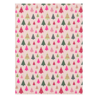 Nappe Arbres de Noël roses et verts