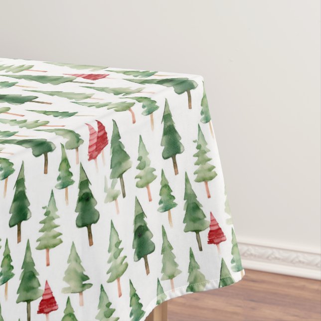 Nappe Arbres de Noël verts rouges (In Situ)