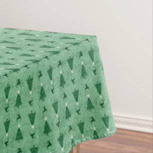 Nappe Arbres de Noël verts traditionnels et rennes