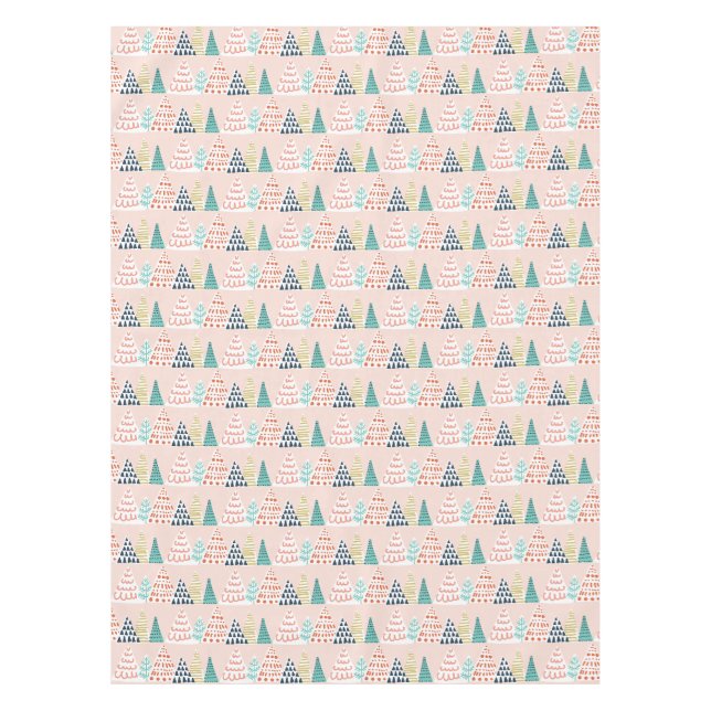 Nappe Arbres de Noël Whimsical Rose (Devant)