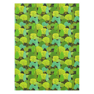 Nappe Arbres verts motif 01.b. BG noir