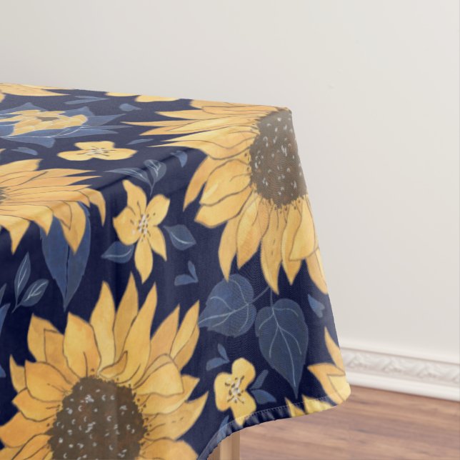 Nappe Arrière - plan bleu de la marine des tournesols  (In Situ)