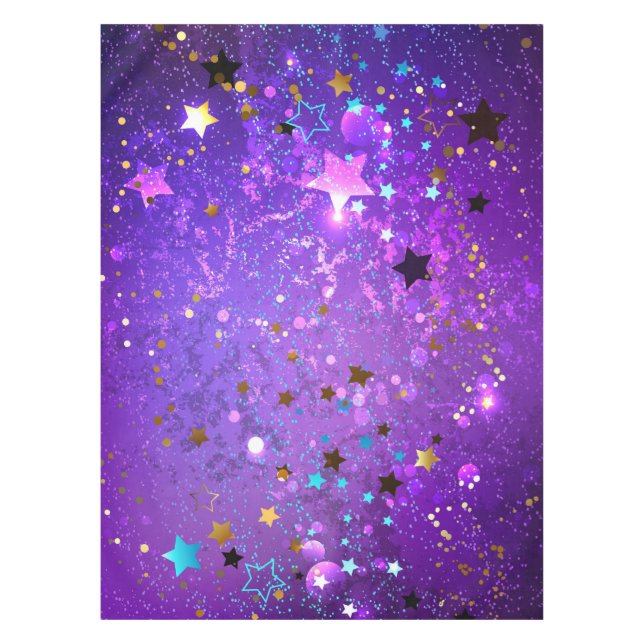 Nappe Arrière - plan de feuille violet avec étoiles (Devant)