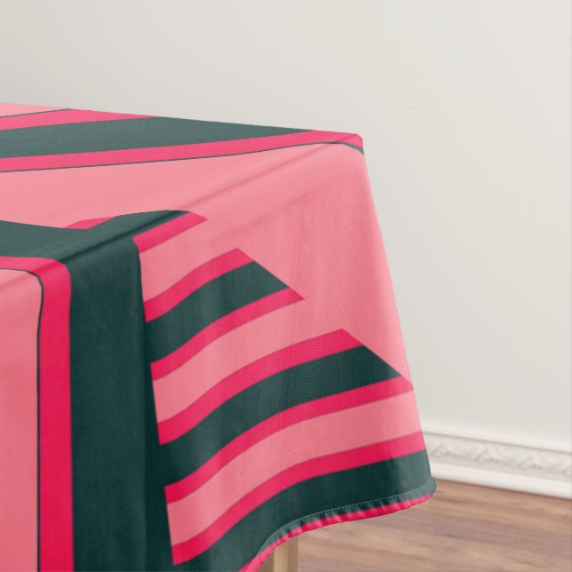 Nappe Art Déco Charcoal Pink Abstrait Elegant Motif (In Situ)