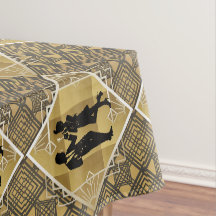 Art Déco Great Gatsby Black Gold Flapper Couple