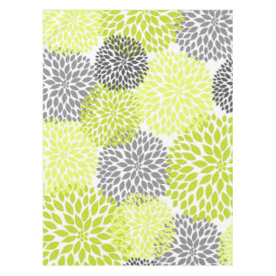 Nappe Art floral de dahlia gris vert Chartreuse