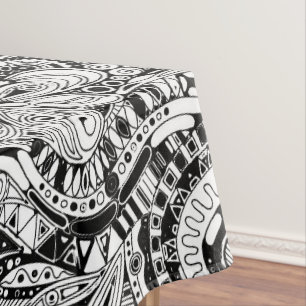 Nappe Art Géométrique Noir Et Blanc 15