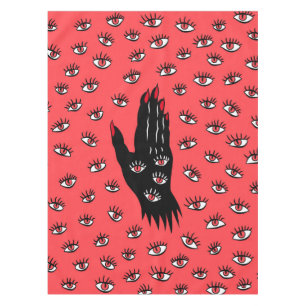 Nappe Art gothique d'Halloween - Yeux Éffrayants à main 