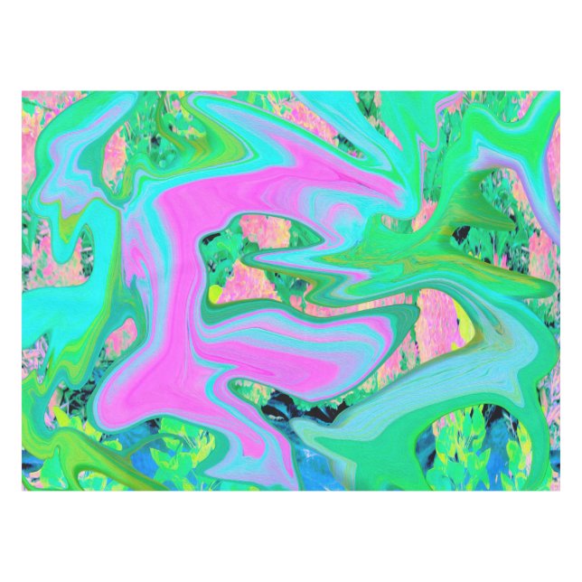 Nappe Art Liquide rose et bleu clair rétro sur Hydrangea (Devant (Horizontal))