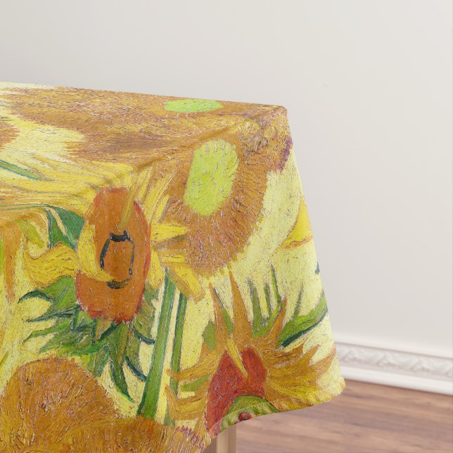 Nappe Art moderne Jaune Orange Tournesols Peinture à l'h (In Situ)