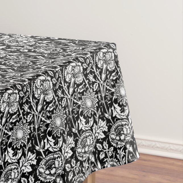 Nappe Art nouveau Carnation Damask, noir et blanc (In Situ)