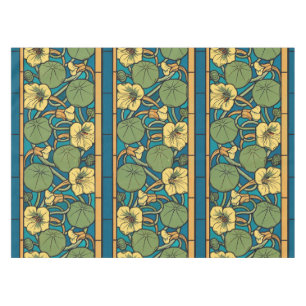 Nappe Art Nouveau Nasturtium Bleu Or floral Verneuil