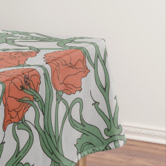 Nappe Art Nouveau Red Poppy Floral Print