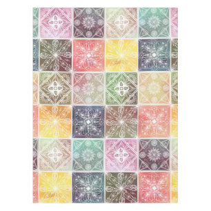 Nappe Art Tile coloré de l'ornement géométrique blanc