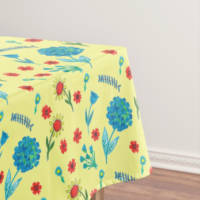 Nappe Artist Chic aquarelle jaune imprimé floral (In Situ)