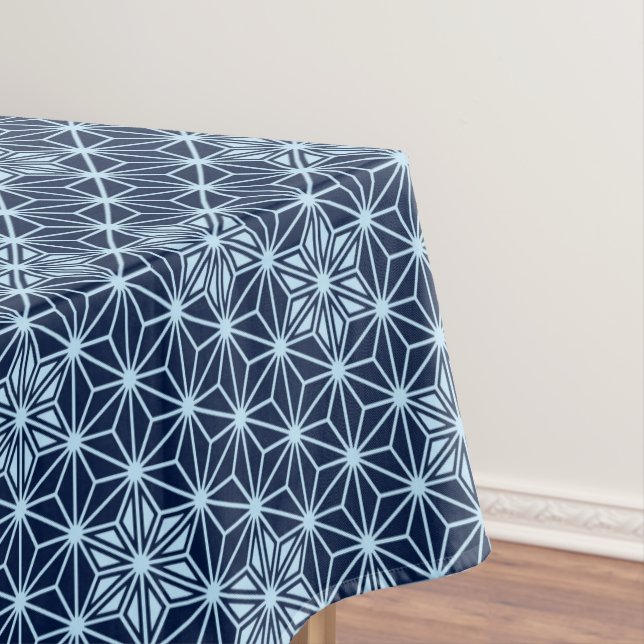 Nappe Asanoha japonais ou Motif étoile, Indigo Blue (In Situ)