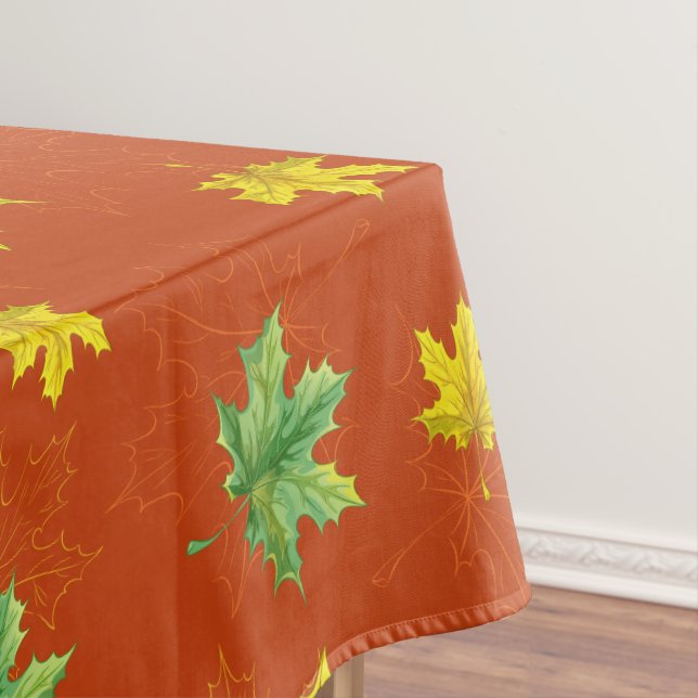 Nappe Automne Jaune et Feuilles verts (In Situ)