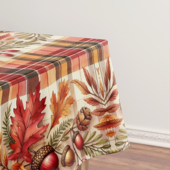 Nappe Automne Plaid avec Feuilles et Acorns (In Situ)