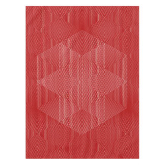 Nappe aux lignes géométriques rouges et blanches