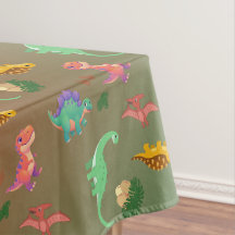Nappe avec dinosaures et œufs de dinosaures aux to