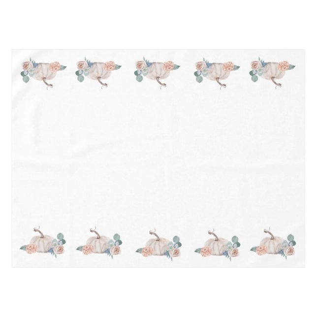 Nappe Baby shower à fleurs citrouille de crème aquarelle (Devant (Horizontal))