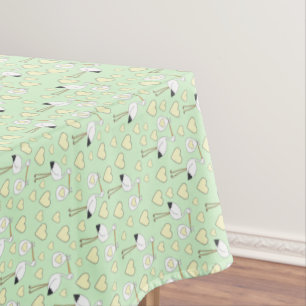 Nappe Baby shower de cigogne vert genre neutre