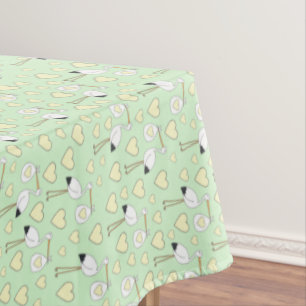 Nappe Baby shower de cigogne vert neutre entre les sexes
